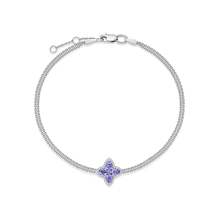Браслет из белого золота с бриллиантами, танзанитом