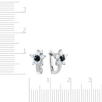 Серьги из серебра с фианитом