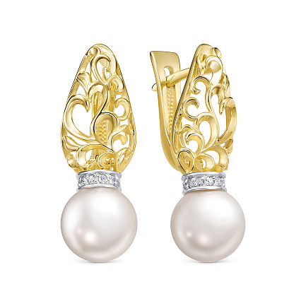 Серьги с английским замком из желтого золота