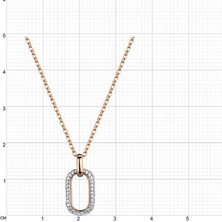 Колье из красного золота с фианитами