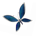 Брошь из белого золота с бриллиантами, опалами