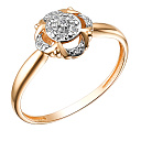 Кольцо из красного золота с бриллиантами