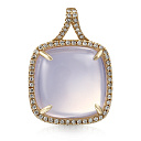 Подвеска из желтого золота с бриллиантами, аметистом