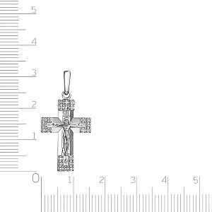 Крест из белого золота с бриллиантами