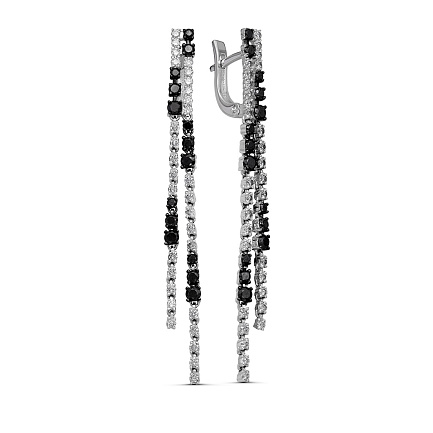 Серьги с английским замком из белого золота с бриллиантами