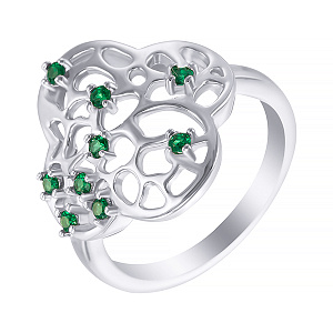 Кольцо из серебра с фианитом