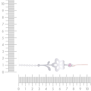браслет на ногу декоративный из серебра с фианитом