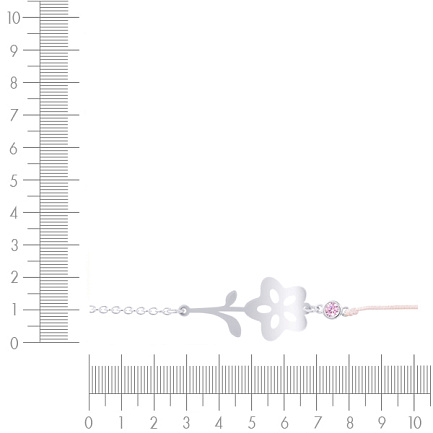 Браслет на ногу декоративный из серебра с фианитом