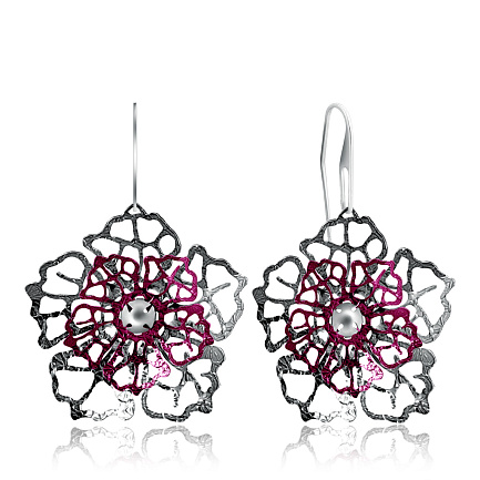 Серьги из серебра с эмалью