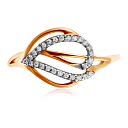 Кольцо из красного золота с фианитом