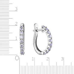 Серьги с английским замком из белого золота с бриллиантами