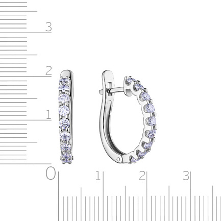 Серьги с английским замком из белого золота с бриллиантами