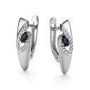 Серьги с английским замком из белого золота с бриллиантами