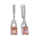 Серьги с английским замком из серебра с бриллиантами