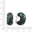 Серьги из белого золота с изумрудами