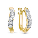 Серьги из желтого золота с бриллиантами