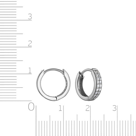Серьги из серебра с фианитом