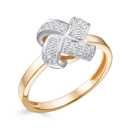 Кольцо из красного золота с бриллиантами