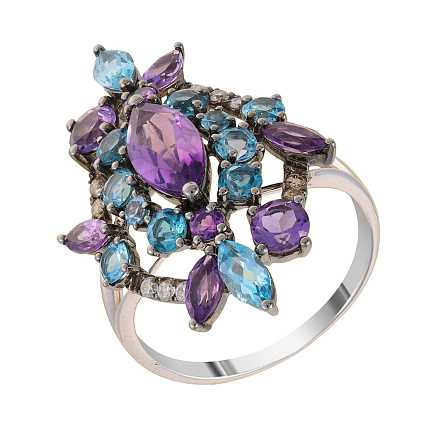 Кольцо из белого золота с бриллиантами