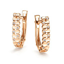 Серьги с английским замком из красного золота с бриллиантами