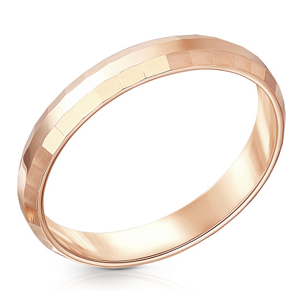 Кольцо обручальное из красного золота