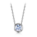 Колье из белого золота с бриллиантом, плетение якорное