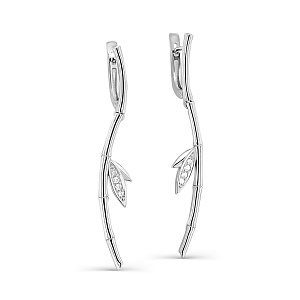 Серьги с английским замком из серебра с фианитами