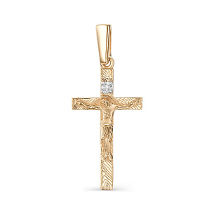 Подвеска из красного золота с бриллиантом