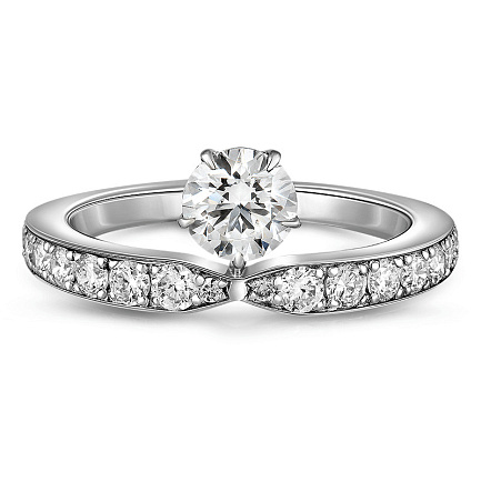 Кольцо из белого золота с бриллиантами