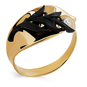 Кольцо из желтого золота с бриллиантом