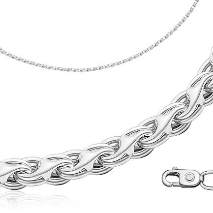 Браслет ручной работы из серебра, плетение бисмарк