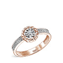 Кольцо из красного золота с бриллиантами