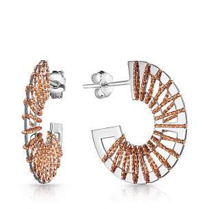 Пусеты из серебра с золочением