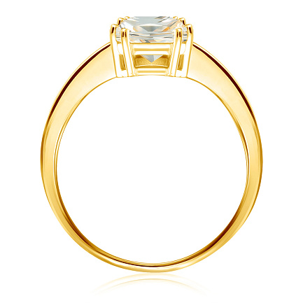 Кольцо из желтого золота с кварцем
