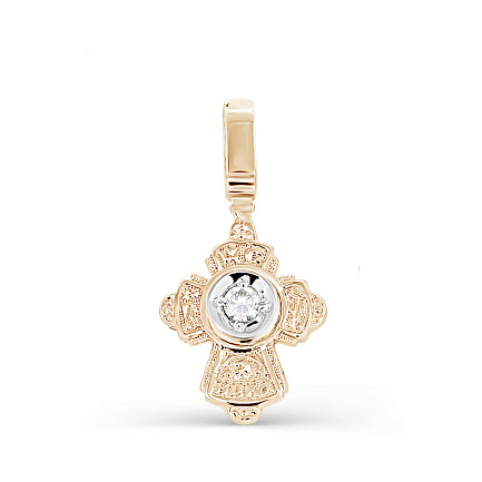 Крест из серебра с фианитом