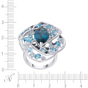 Кольцо из белого золота с бриллиантами, сапфирами