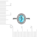 Кольцо из белого золота с бриллиантами, топазом