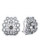 Серьги из белого золота с бриллиантами, топазами