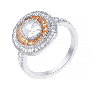 Кольцо из серебра с фианитом