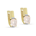 Серьги с английским замком из желтого золота с бриллиантами