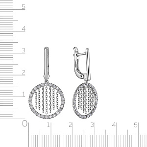 Серьги с английским замком из белого золота с бриллиантами