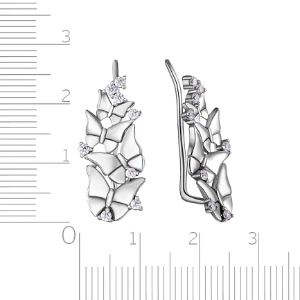 Серьги из серебра с фианитом