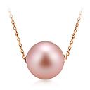 Колье из красного золота с жемчугом, плетение якорное