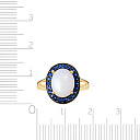 Кольцо из желтого золота с опалом, сапфирами