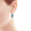 Серьги с английским замком из белого золота с бриллиантами