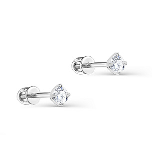 Пусеты из белого золота с бриллиантами