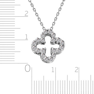 Колье из белого золота с бриллиантами, плетение якорное