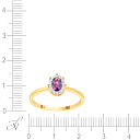 Кольцо из красного золота с бриллиантами, аметистом