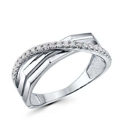 Кольцо из белого золота с бриллиантами