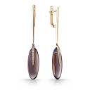 Серьги с английским замком из желтого золота с бриллиантами